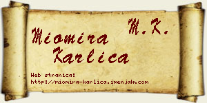 Miomira Karlica vizit kartica